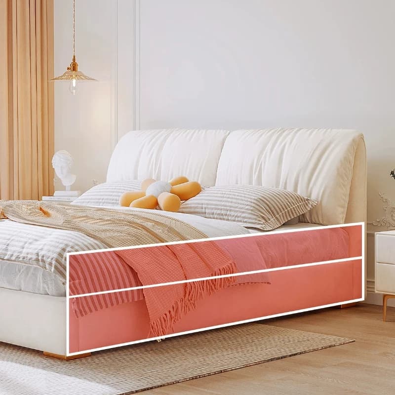 Lit de chambre moderne avec rangement, lit double de princesse, lit d'hôtel, lit simple au sol, lit queen, meubles de chambre, mobilier du milieu du siècle