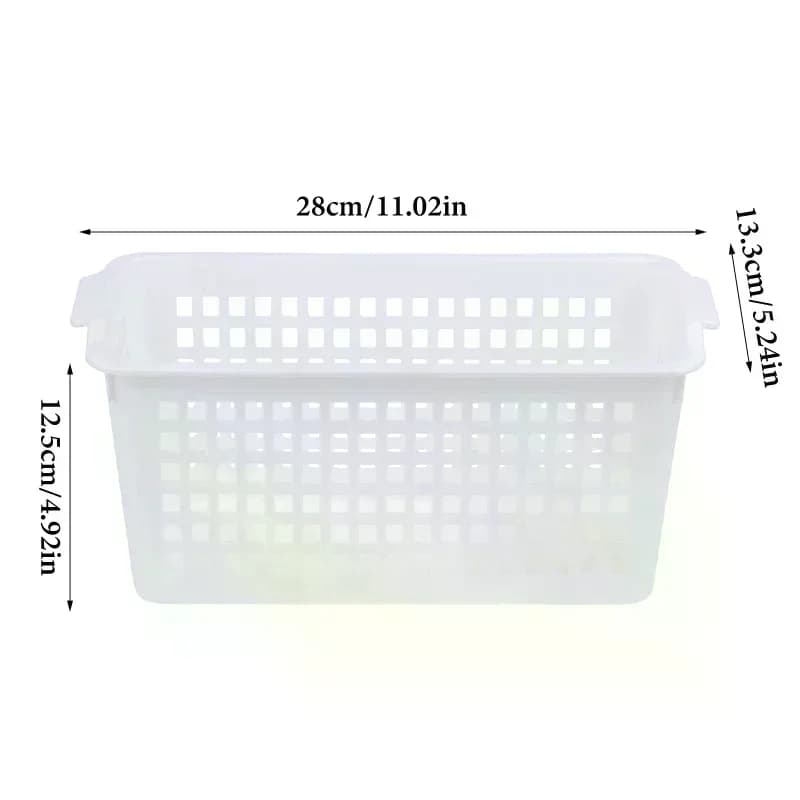Panier de rangement en plastique, stockage de collations, boîte de rangement creuse rectangulaire Ins, panier de tri d'articles divers pour la salle de bain et la cuisine