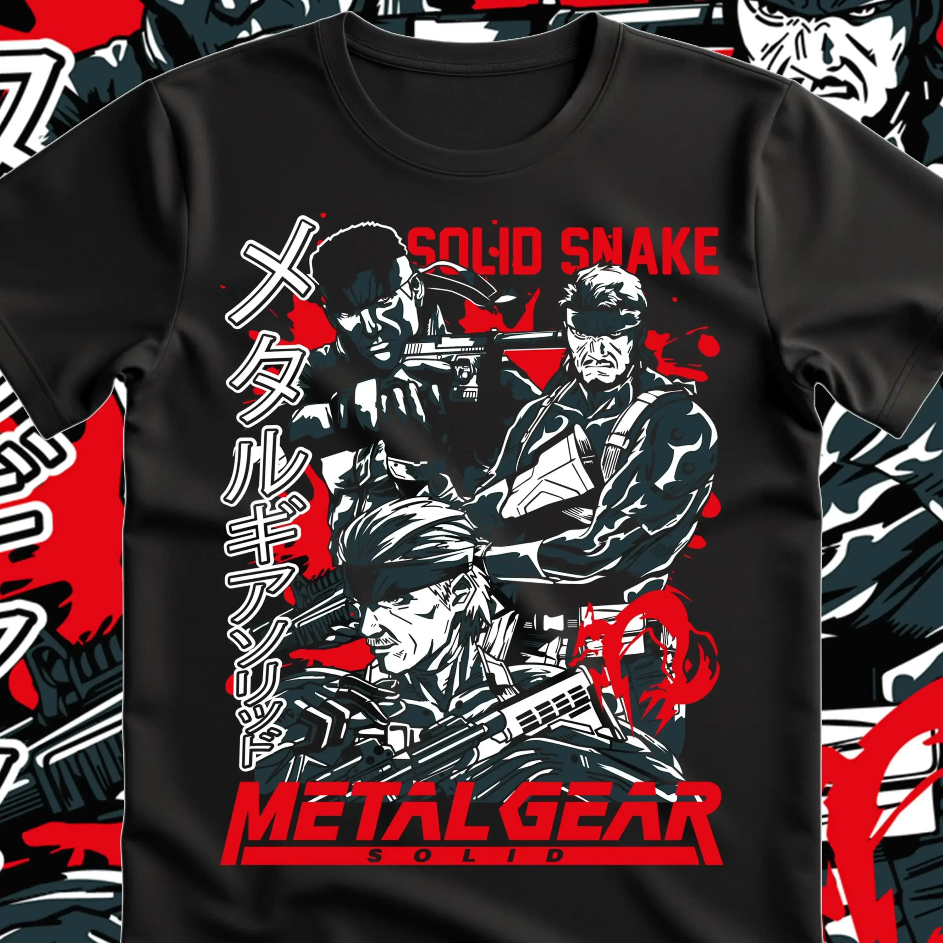 T-shirt MGS1 Snake Metal Gear Solid Vintage Tops Snake & Raiden MGS Sons of Liberty, vêtements unisexes pour hommes et femmes, vêtements en coton