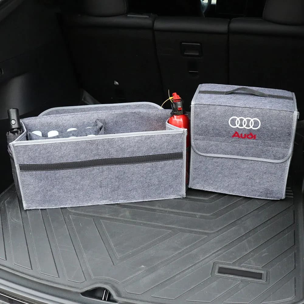 Boîte de rangement portable pour coffre de voiture, sac de rangement pliable en feutre pour Audi A1 A2 A3 A4 A5 A6 A7 A8 Q5 Q7 C8 B8 C6 Quyttro Sline