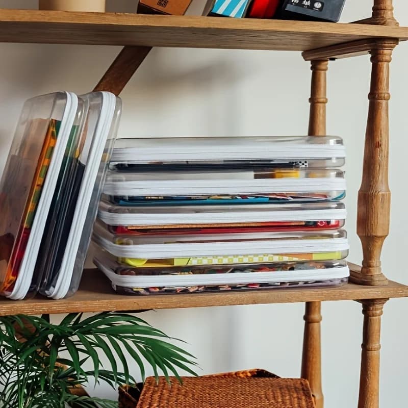 1 boîte de rangement rigide transparente avec fermeture à glissière - Organisateur de jeux de société en plastique durable, adapté aux jeux, aux puzzles