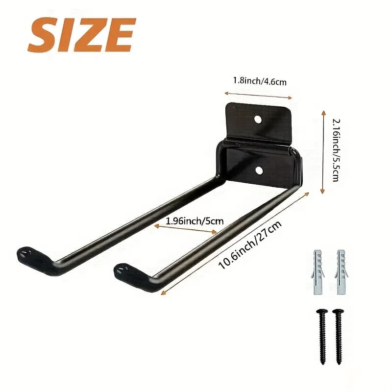 Support de rangement pour outils de jardinage, avec crochets en acier au carbone, pour outils, râteaux et pelles, support de rangement polyvalent, 1 pièce/2 pièces