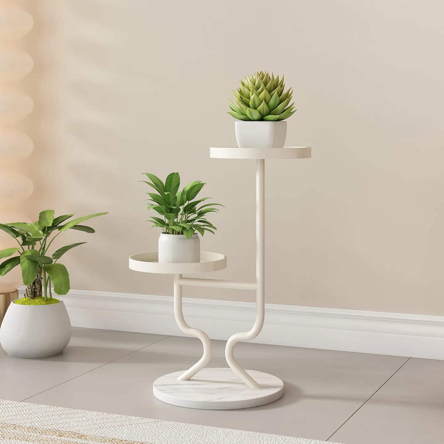Étagère d'angle blanche en métal pour serre, support vertical à plusieurs niveaux pour fleurs, présentoir extérieur, mobilier de jardin pour patio