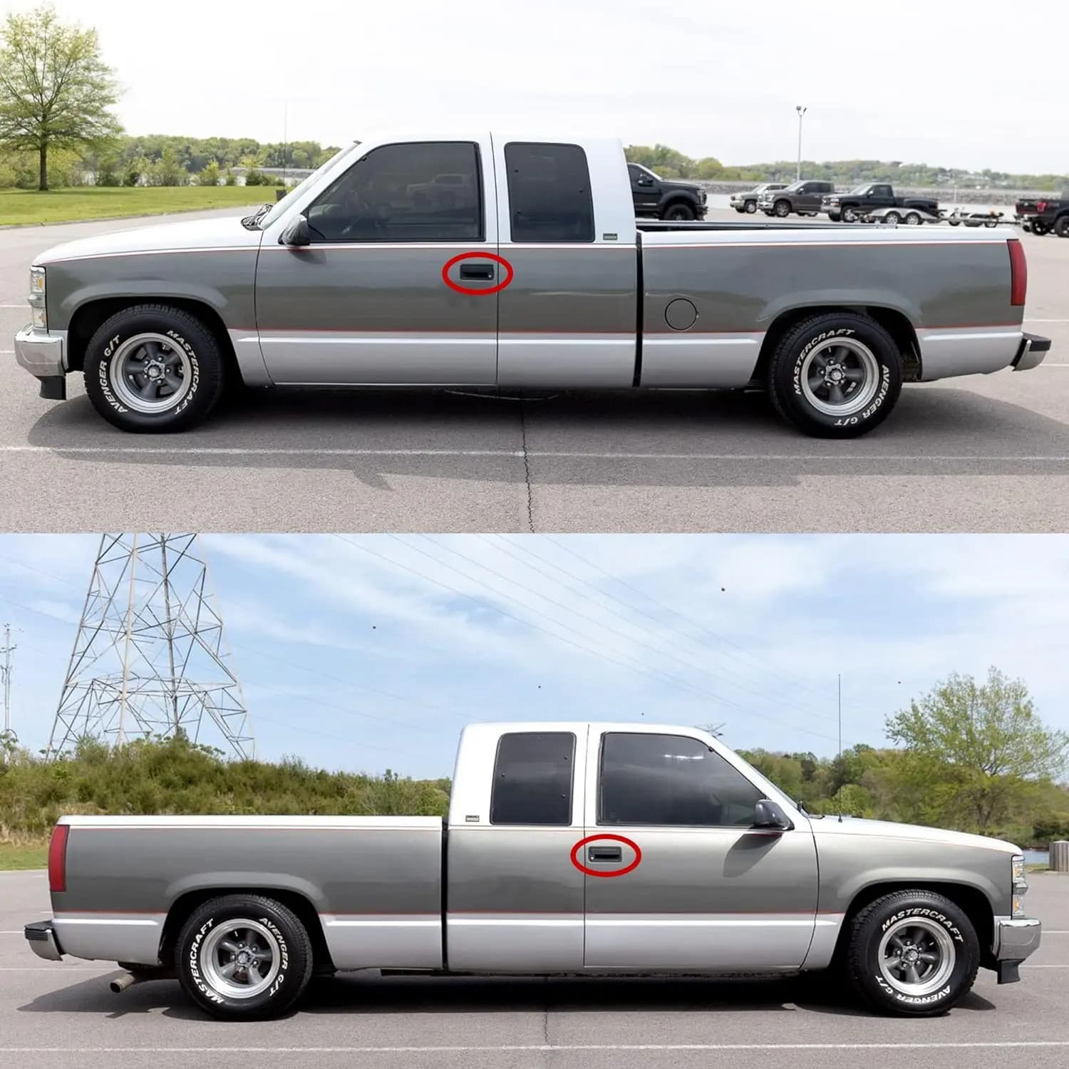 Poignées de porte extérieures, pour Chevrolet K1500 K2500 K3500 C1500 C2500 C3500, GMC C/K 1500 2500 3500, côté avant droit et gauche, années 1988-2001