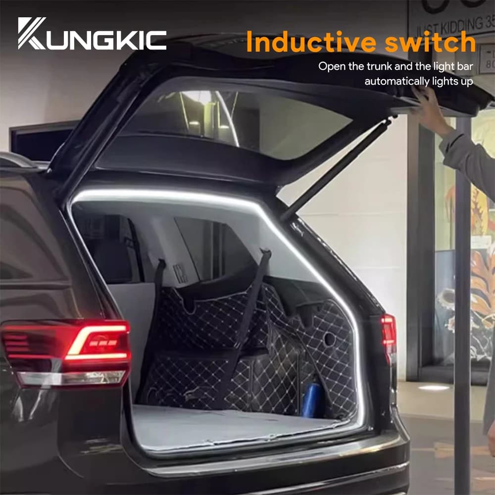 Lumière LED en silicone brillant pour coffre arrière, lumière jaune et blanche, accessoires de décoration de proposition, GOLF, Volkswagen, POLO, 2009-2024