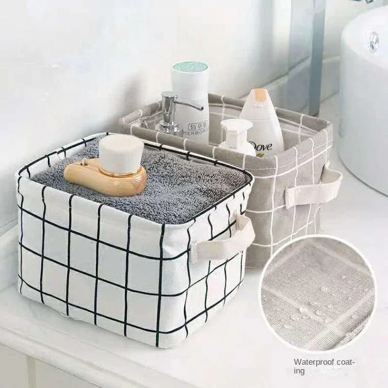 Panier de rangement en tissu avec poignée, panier de rangement de bureau imprimé, boîte de rangement pliable multifonctionnelle, étui d'organisation