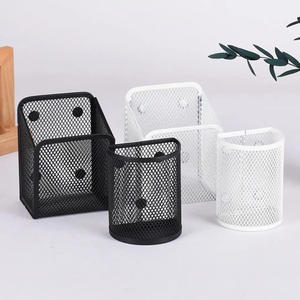 Boîte de rangement magnétique grande capacité, panier de rangement magnétique en maille avec aimants puissants, organisateur de fichiers, conteneur pour pinceaux de maquillage