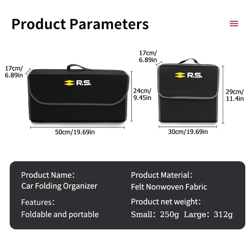 Boîte de rangement pour coffre de voiture Renault, organisateur de rangement, sac de rangement, Arkana Captur Twingo Talisman RS Line Logan