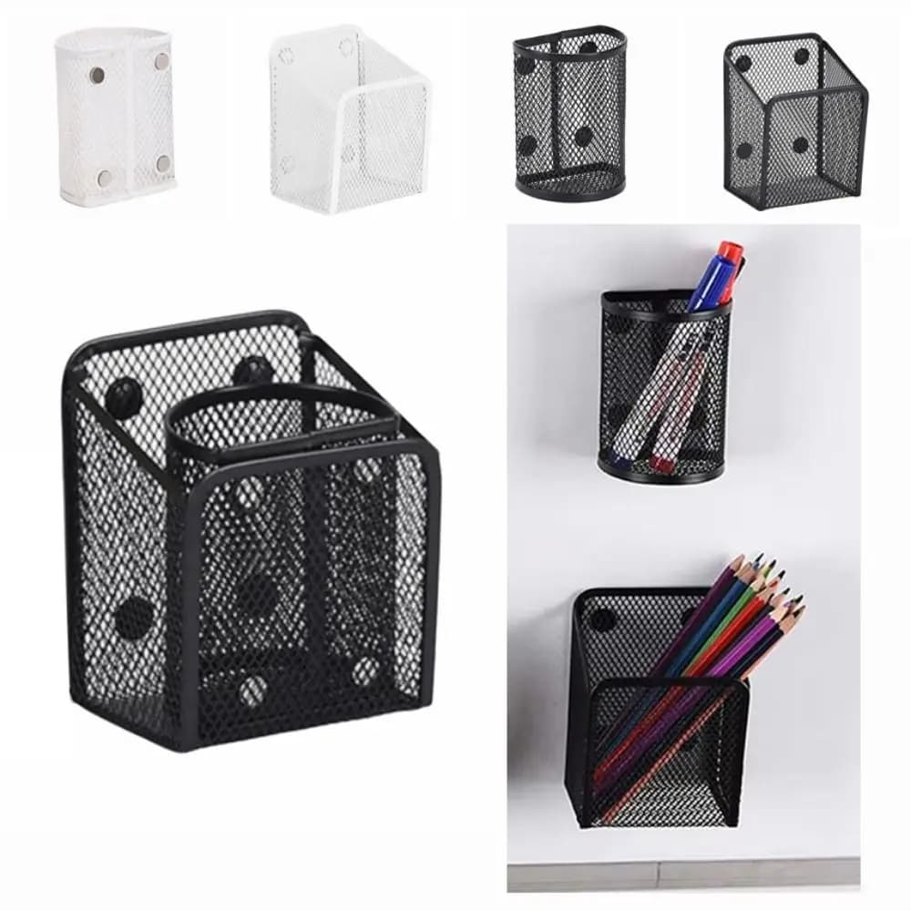 Boîte de rangement magnétique grande capacité, panier de rangement magnétique en maille avec aimants puissants, organisateur de fichiers, conteneur pour pinceaux de maquillage
