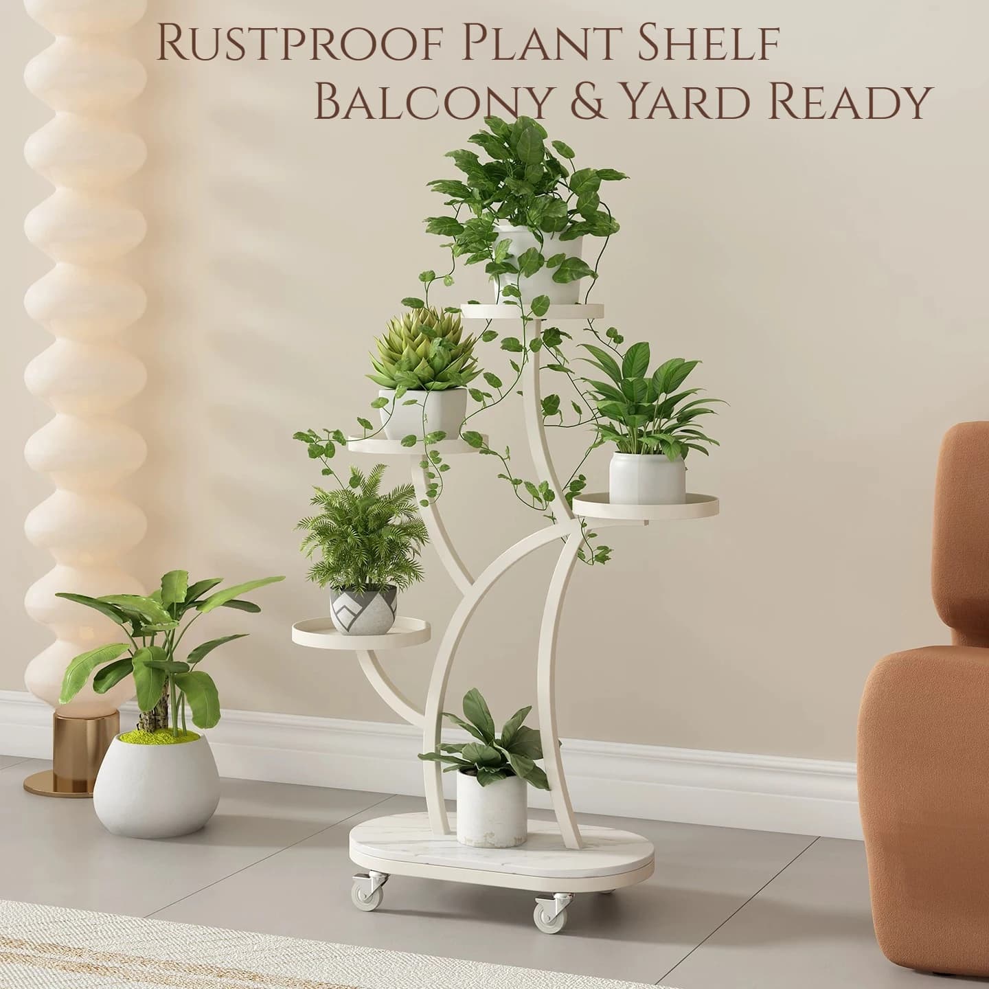 Étagère d'angle blanche en métal pour serre, support vertical à plusieurs niveaux pour fleurs, présentoir extérieur, mobilier de jardin pour patio