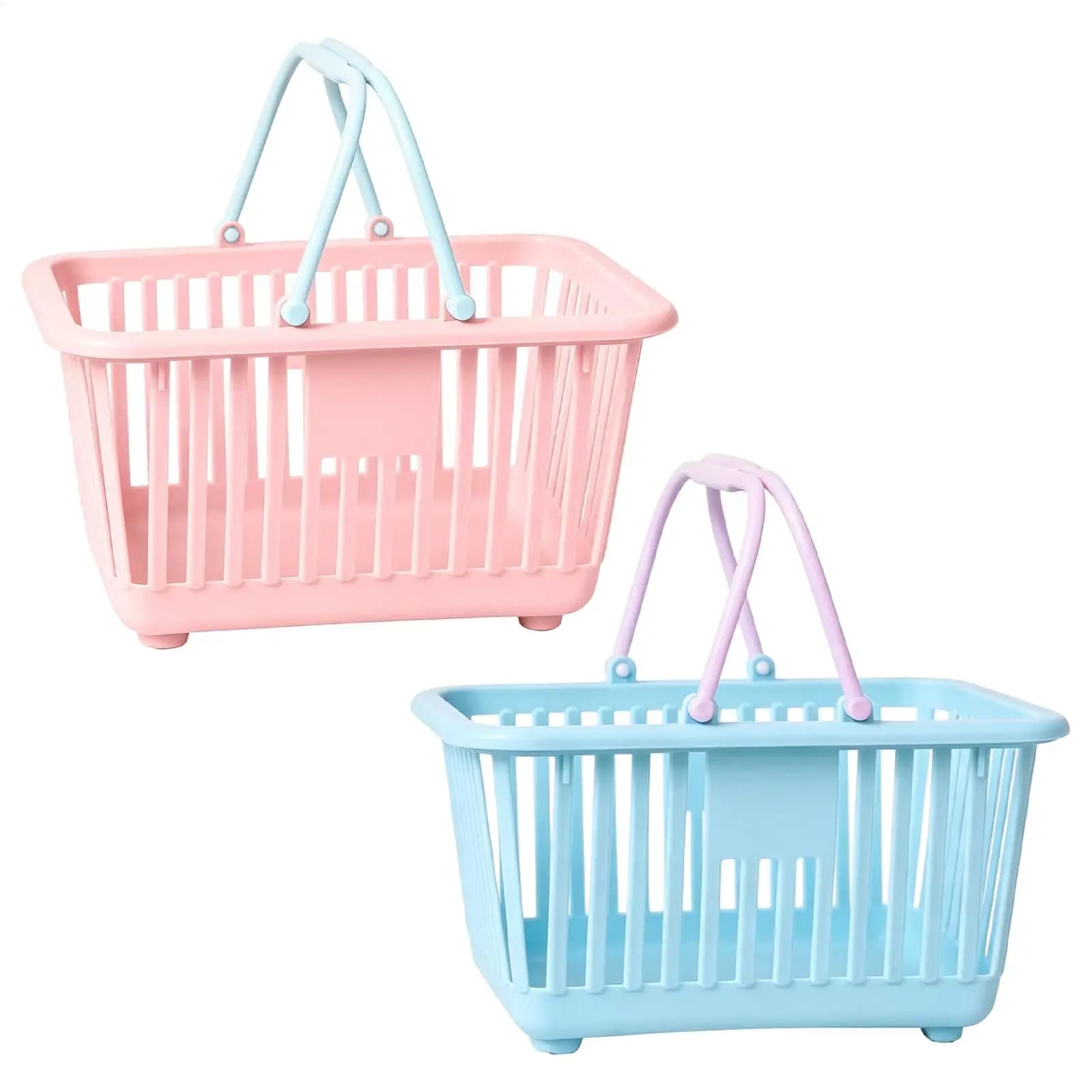 Petit panier de rangement avec poignées, mini paniers pour jouets d'enfants, collations, bureau, salle de bain, maison, courses, dortoir, cuisine, garde-manger