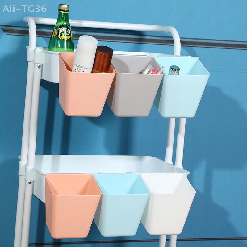 Organisateurs muraux de bureau avec porte-gobelets suspendus, accessoires de chariot roulant, porte-stylos et seaux de rangement pour gagner de l'espace sur le bureau