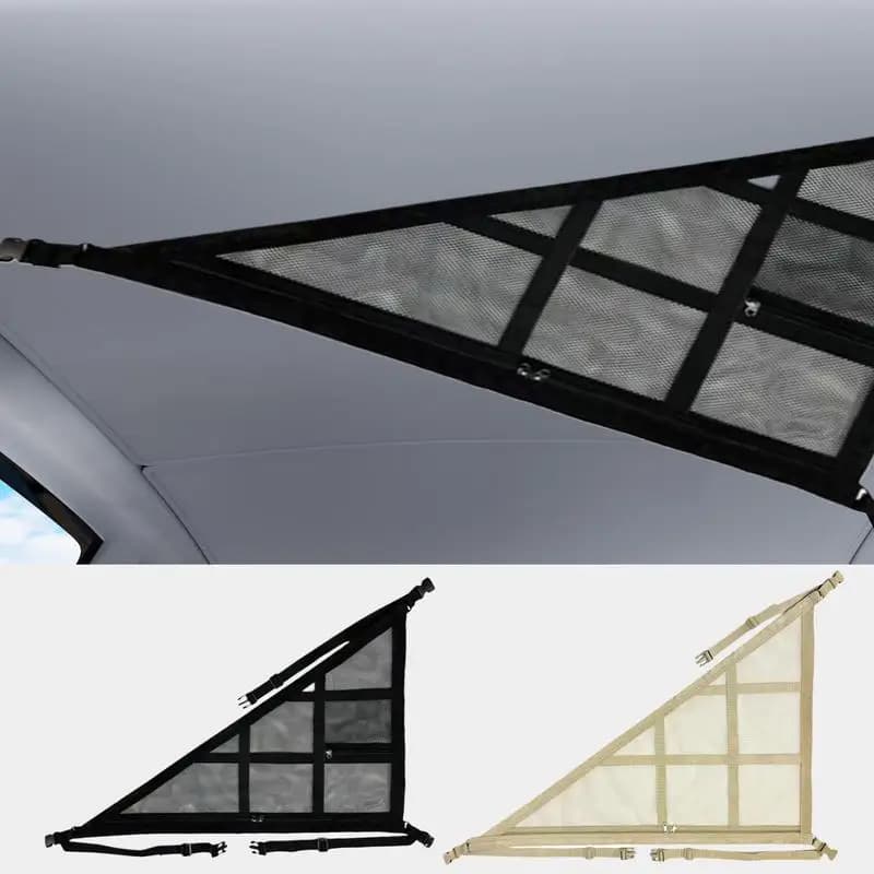Filet de Plafond Triangulaire pour Nikde Voiture, Filet de Toit à Double Couche, Sac de Rangement pour Coffre