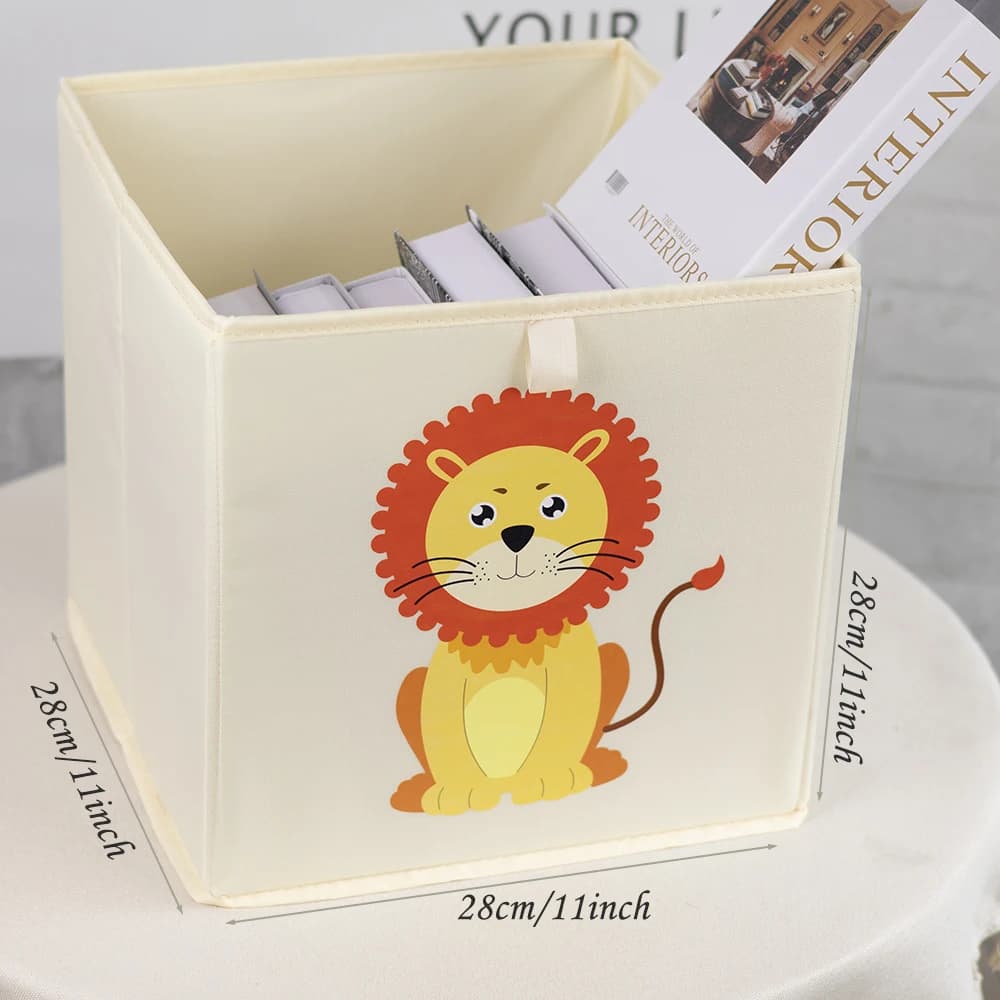Boîtes de rangement pliables en forme de cube avec des animaux de dessin animé, organisateur de jouets pour enfants, boîte pliable pour la chambre d'enfant, la salle de jeux, l'armoire, le rangement à