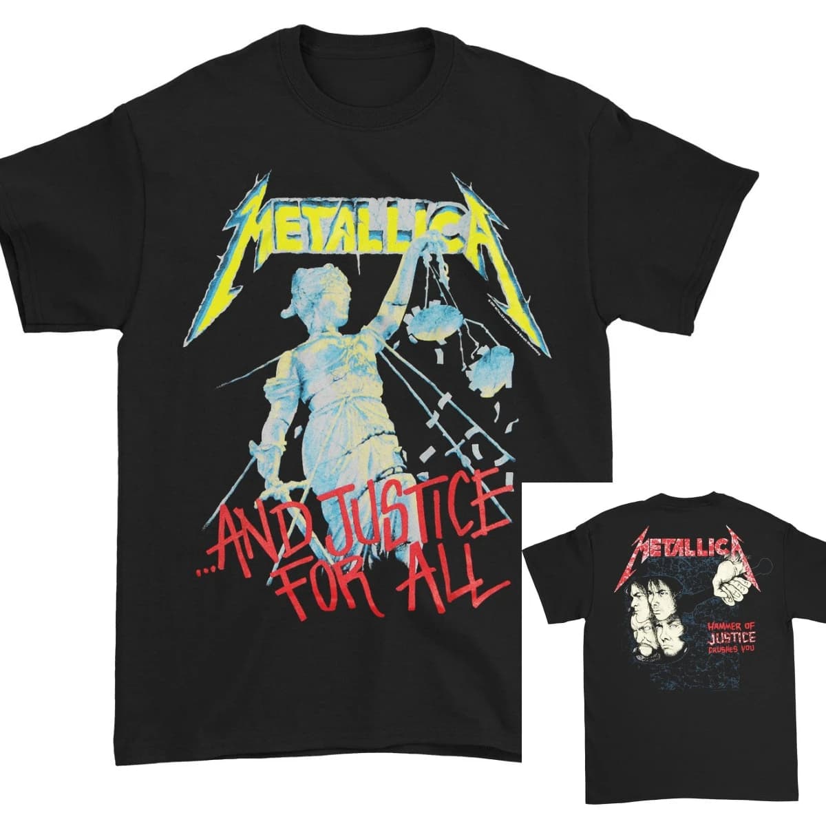 T-shirt en coton avec image de groupe Metallica, Streetwear d'été pour hommes et femmes