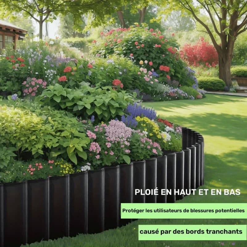 Bordure de jardin ondulée résistante aux intempéries pour aménagement paysager