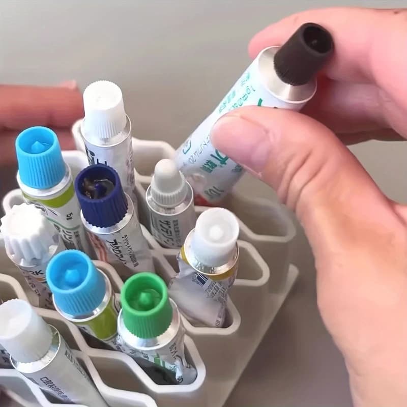 Boîte de rangement pour pommades, 1 pièce, dispositif de rangement de bureau pour pommades, 32 compartiments, support de rangement durable et robuste, gain de place
