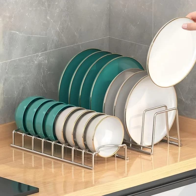 Égouttoir à vaisselle de cuisine en acier inoxydable pour plan de travail, support de rangement pour bols et assiettes, gain de place