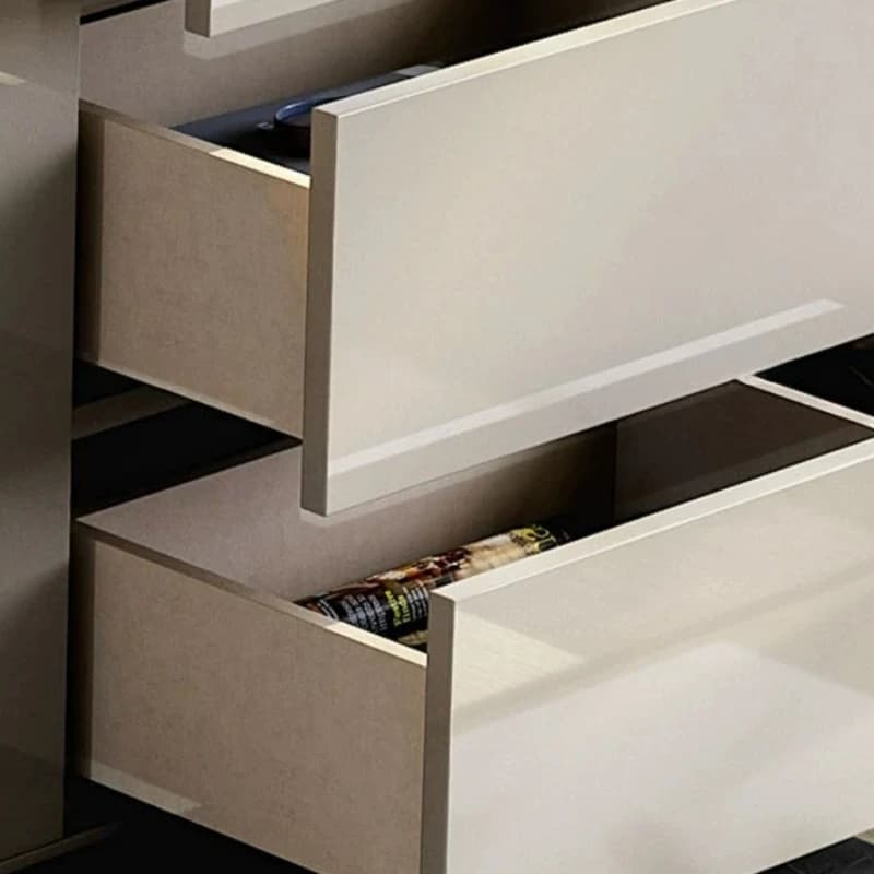 Organisateur de placard de luxe moderne, rangement minimaliste, armoire italienne, meubles de rangement polyvalents pour salon