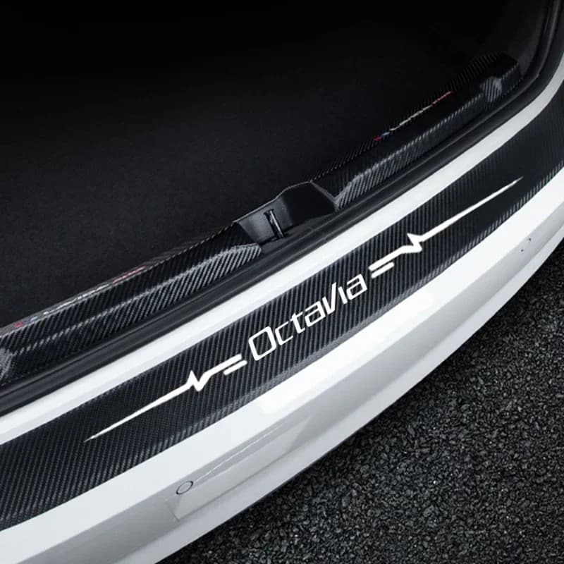 Protecteur de pare-chocs arrière de voiture, autocollants décoratifs, Skoda Octavia VRS FABIA KAMIQ KAROQ KODIAQ RAPID SCALA SUPERB, 1PC