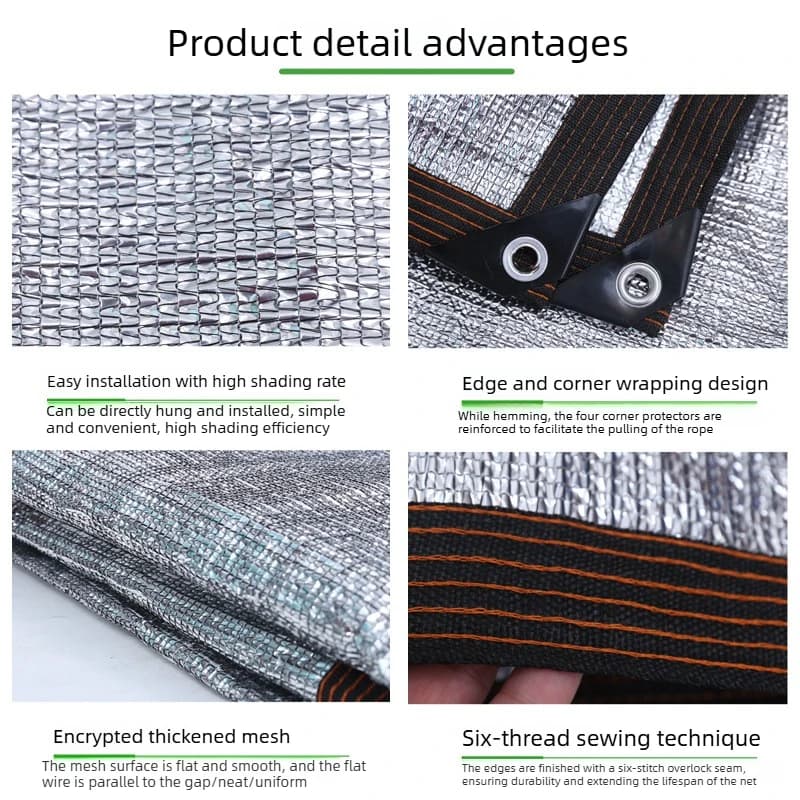 Voile d'ombrage en aluminium épaissi avec bords renforcés et œillets, résistant à la chaleur pour carport, véranda, protection UV extérieure