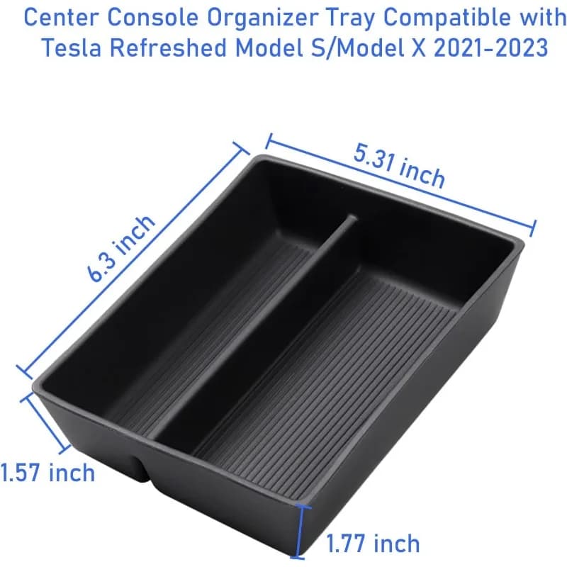 Compatible avec l'organisateur de console Tesla Model X/Model S 2021-2024, stockage de console centrale rafraîchissant pour modèle S/X Plaid/longue portée