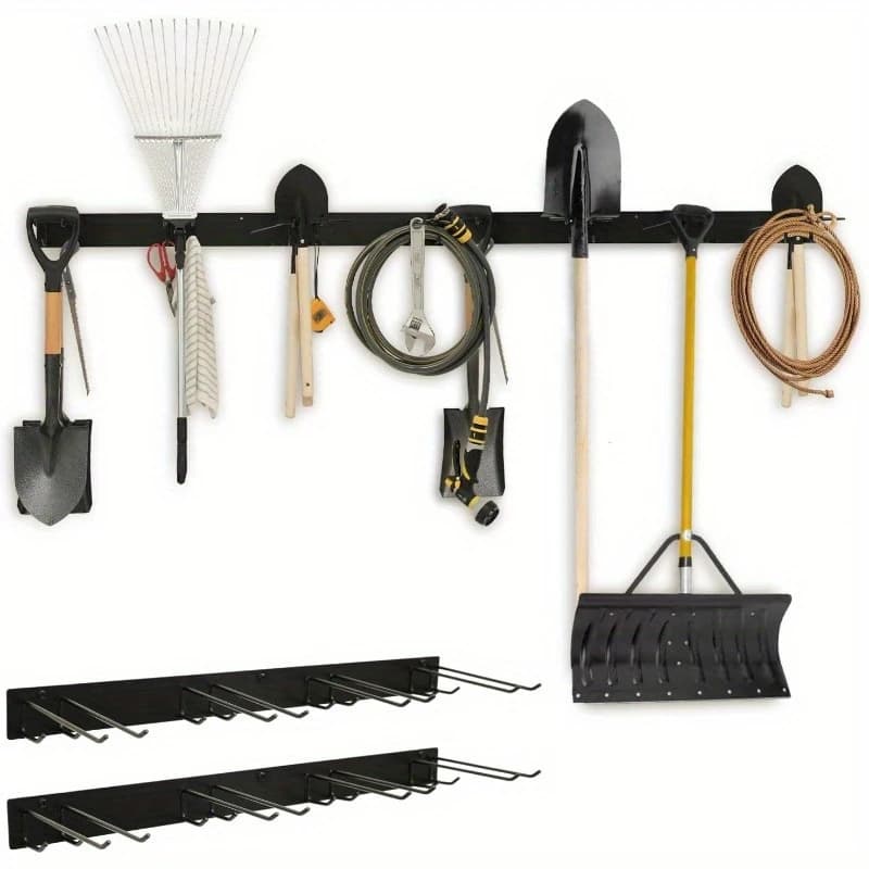 Support de rangement d'outils en métal, porte-outils de jardin de Garage mural avec vis d'installation pour pelles, houes et outils de jardinage