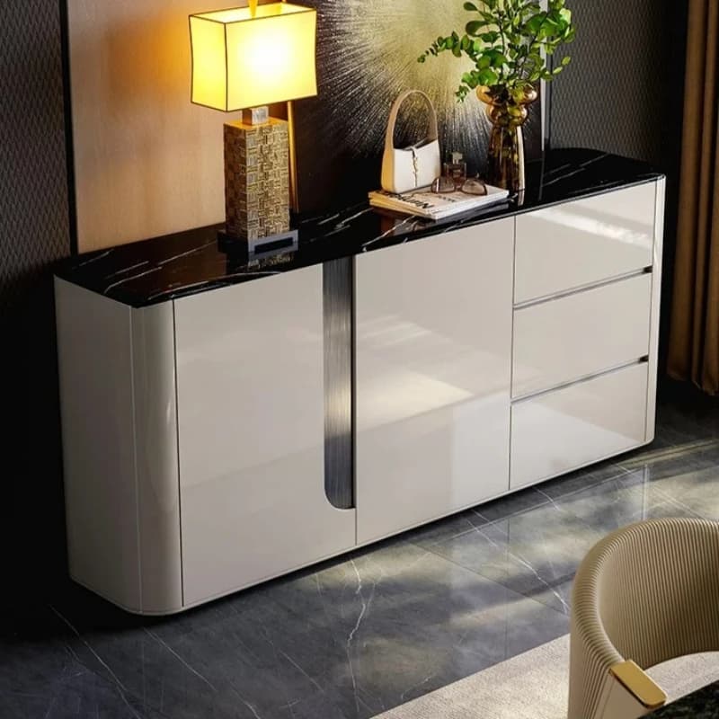 Organisateur de placard de luxe moderne, rangement minimaliste, armoire italienne, meubles de rangement polyvalents pour salon