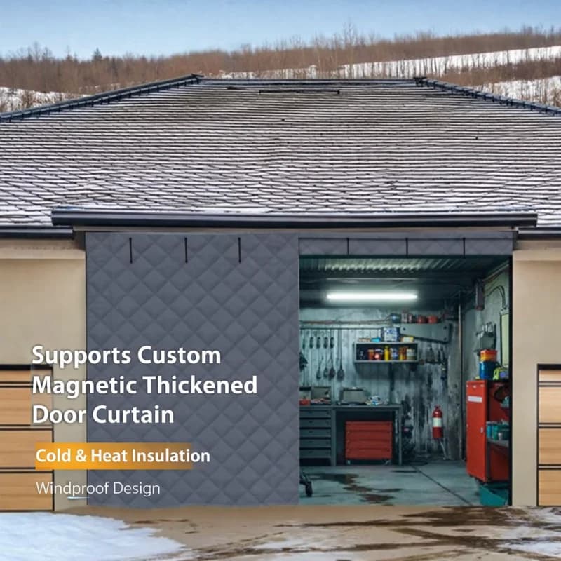 Écran de porte de garage pour kit d'isolation d'hiver, rideau de porte isolé thermique magnétique avec tissu Oxford auto-absorption magnétique