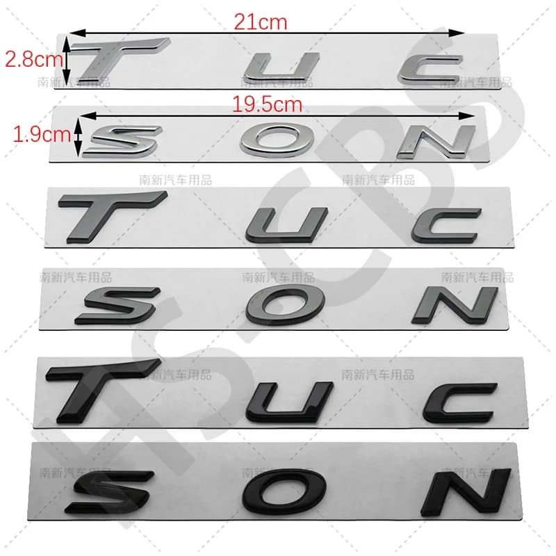 ABS Tucson Logo coffre arrière Badge lettre Logo voiture hayon corps autocollant Tucson emblème accessoires