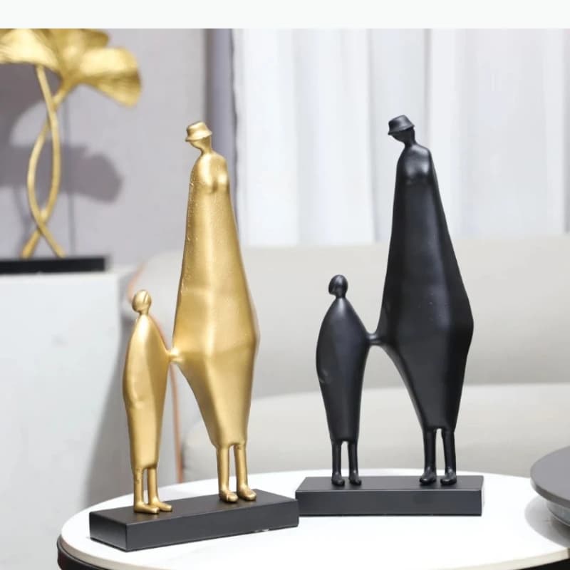 Sculpture de figurines métalliques en forme de mains entrelacées, ornements de personnages, statue humaine abstraite, artisanat de décoration intérieure, figurines miniatures