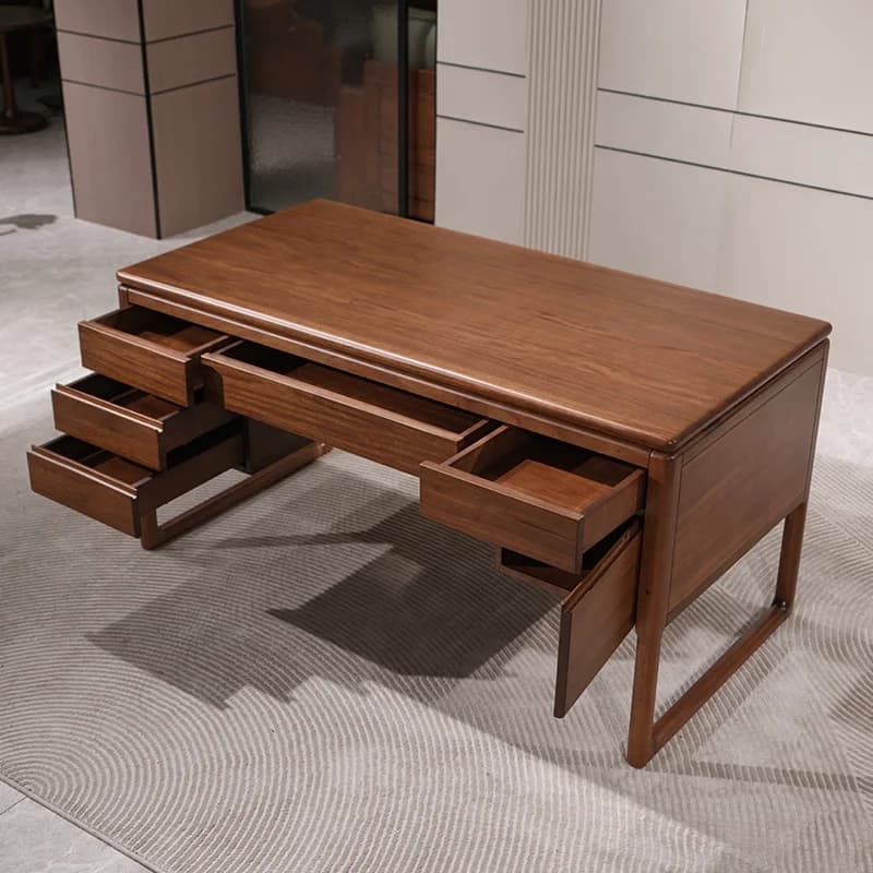 Table de bureau informatique avec tiroirs, organisateurs de rangement, table de bureau moderne en bois, gain de place, mobilier de direction