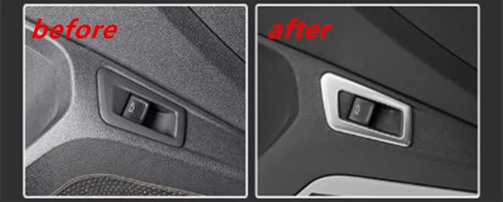 Pour Volkswagen VW T-Roc 2017 - 2024 LHD, Cache-Bouton de Commande du Coffre Arrière, Autocollant Décoratif, Accessoires Intérieurs