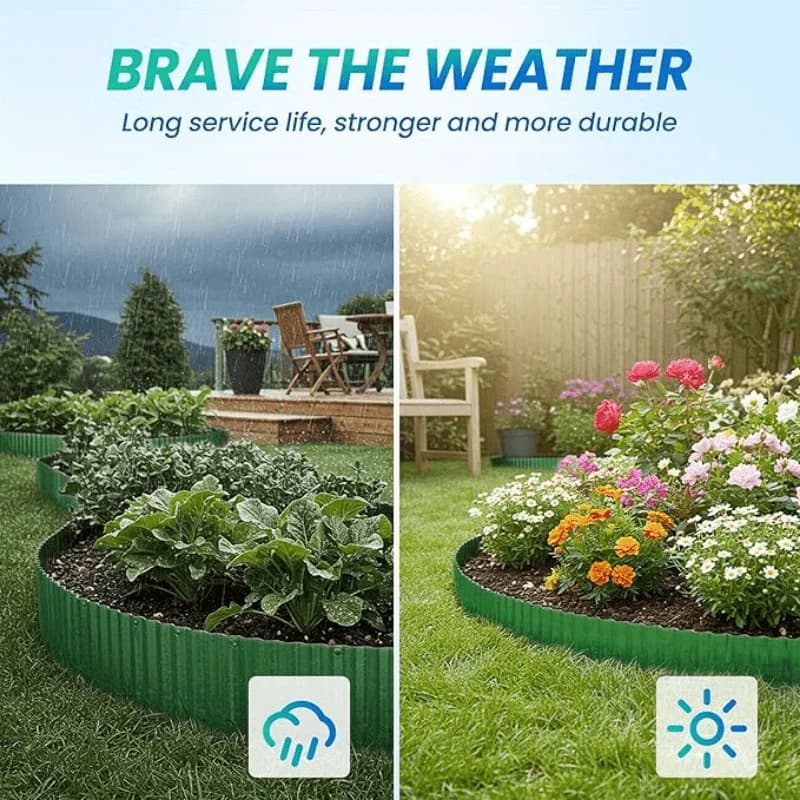 Bordure de jardin ondulée résistante aux intempéries pour aménagement paysager