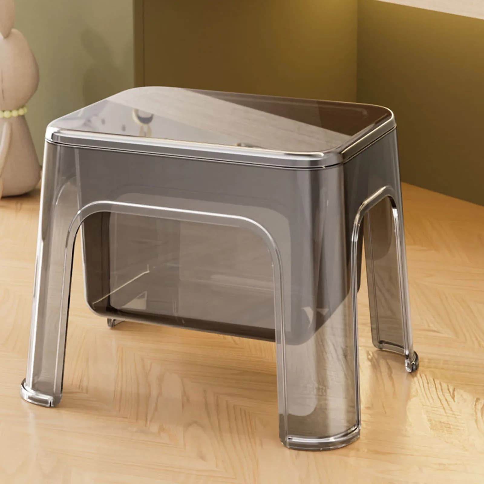 Escabeau de rangement pouf Stable repose-pieds tabouret Transparent repose-pieds tabouret à langer pour le linge domestique salon