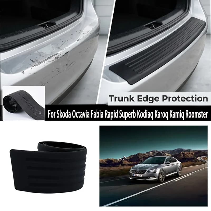 Bande de protection de coffre pour Skoda Octavia Fabia Rapid Superb Kodiaq Karoq Kamiq Roomster, pare-chocs anti-collision et anti-rayures