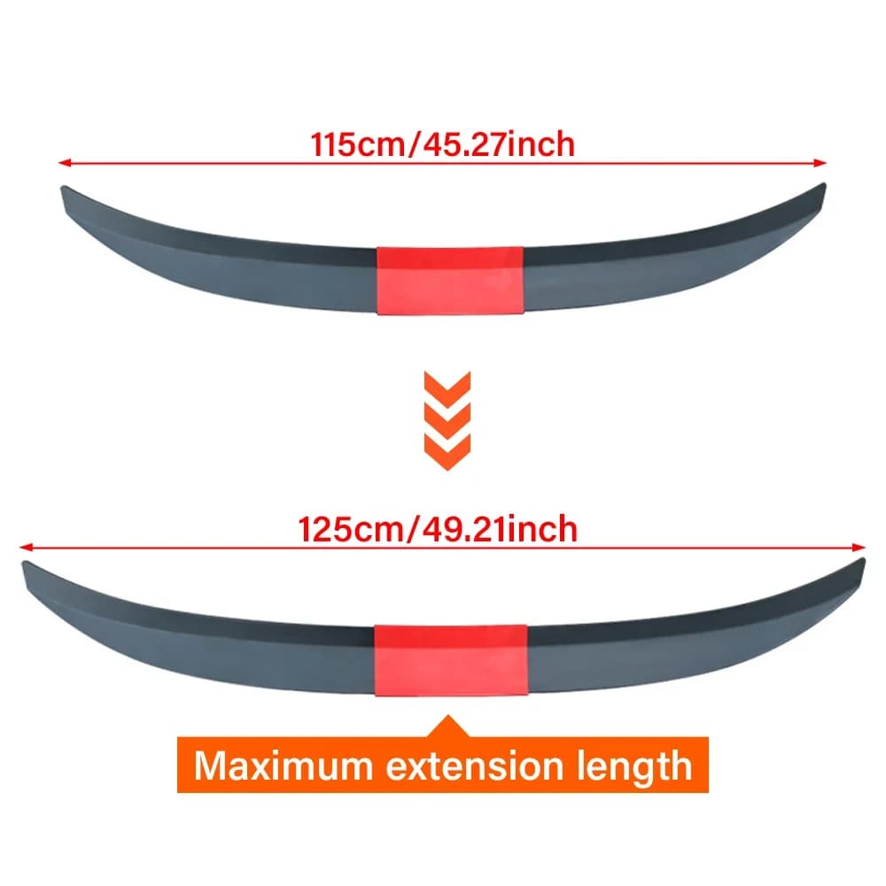 Pour Renault ARKANA 2020-2026 Aileron de coffre arrière ABS 3 sections réglable 115-125cm, Aileron supérieur sport décoratif, Pièces extérieures de voiture