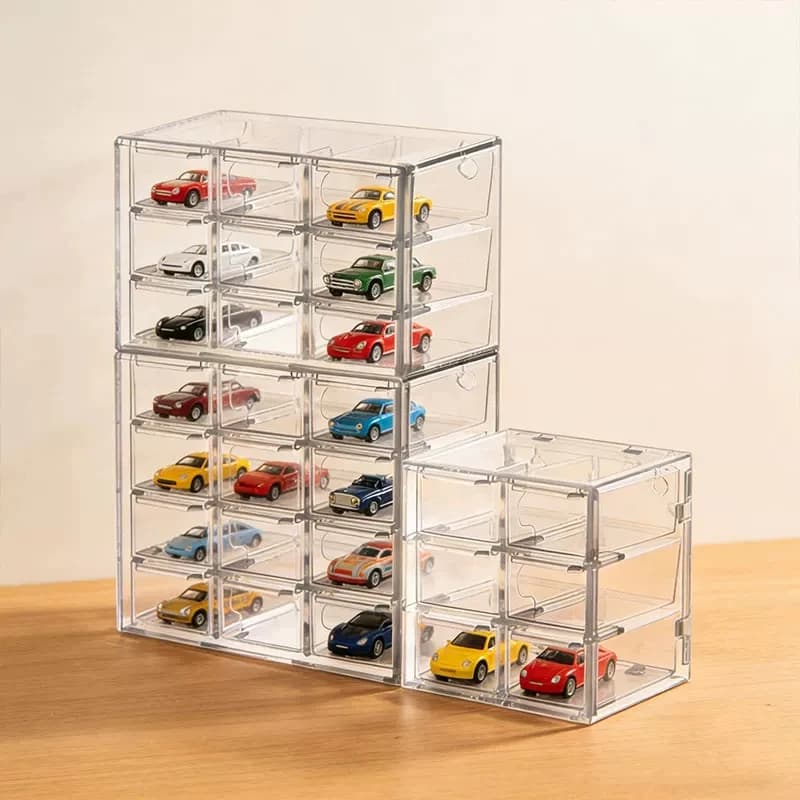 Vitrine pour modèles de voitures miniatures ; armoire murale anti-poussière pour ranger les voitures ; boîte de présentation et de rangement en acrylique pour Hot Wheels