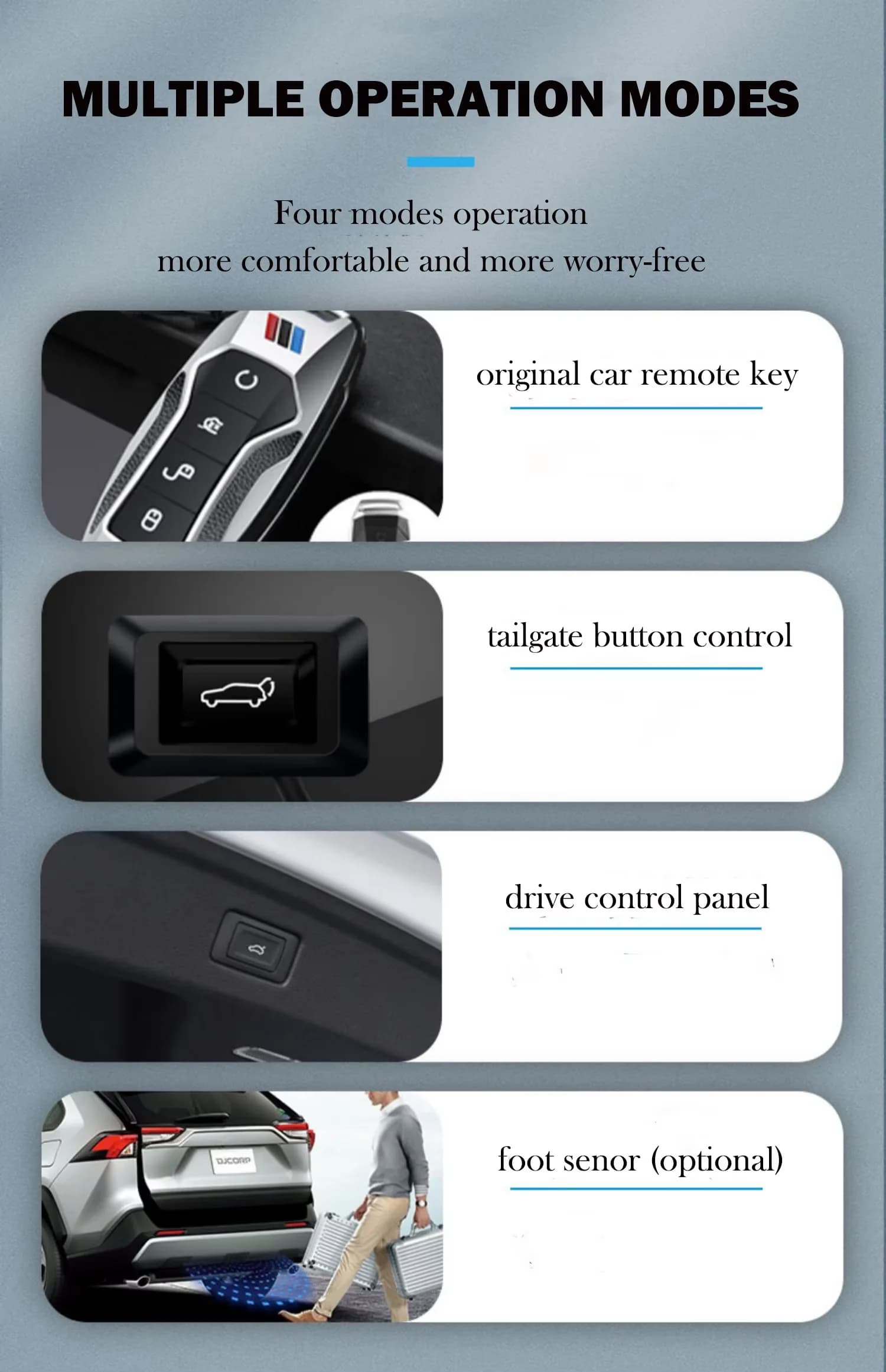 Hayon électrique pour livraison rapide, hayon électrique réaménagé, coffre intelligent, ouverture électrique assistée