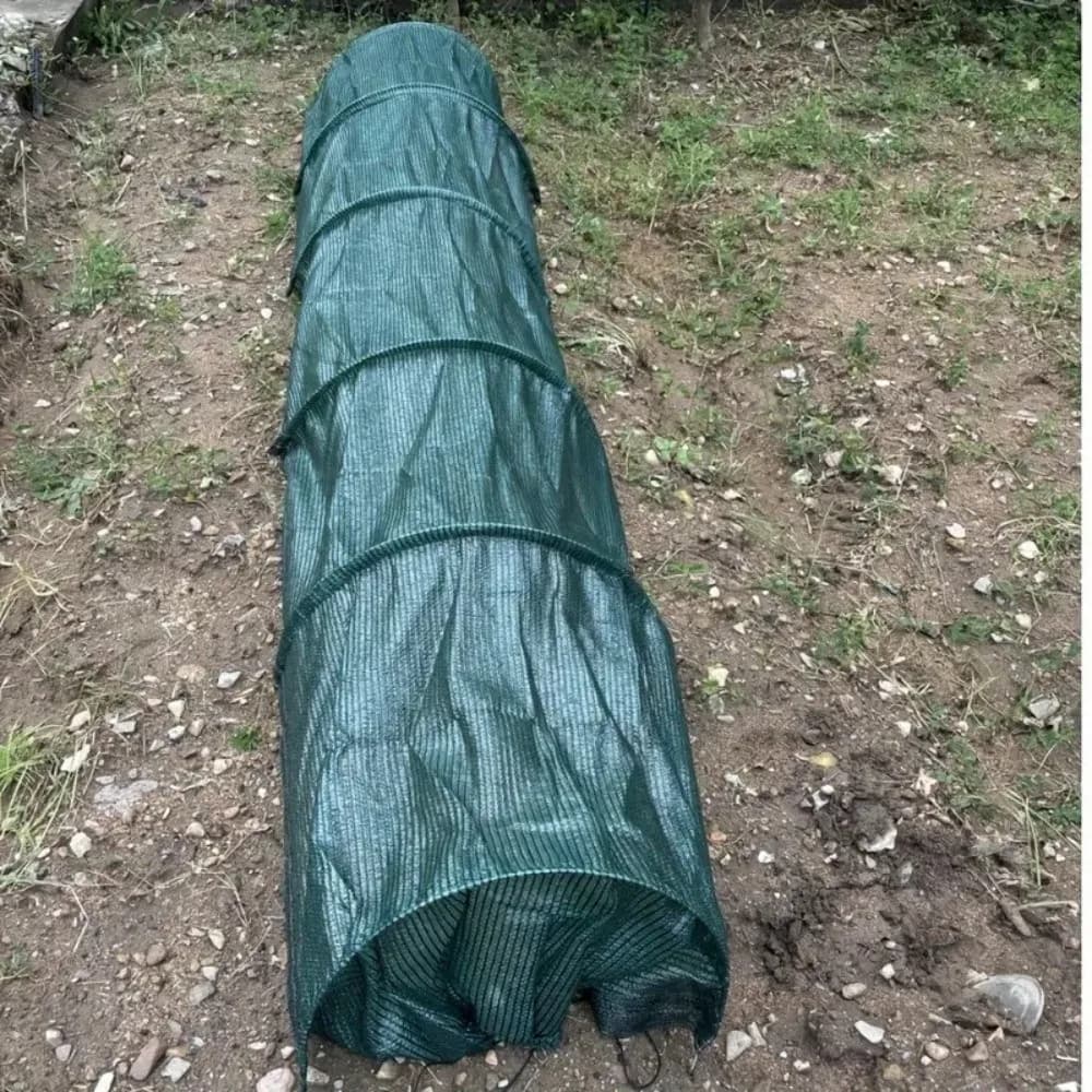Serre tunnel pliable verte avec armature métallique et filet de protection pour plantes, protection UV, tunnel de jardin portable