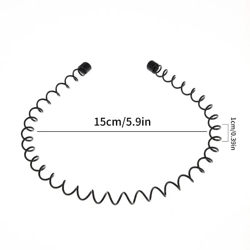 Bandeau ondulé en métal noir pour hommes et femmes, cerceaux de tête, bandeaux de Sport, couvre-chef, support de frange, accessoires pour cheveux