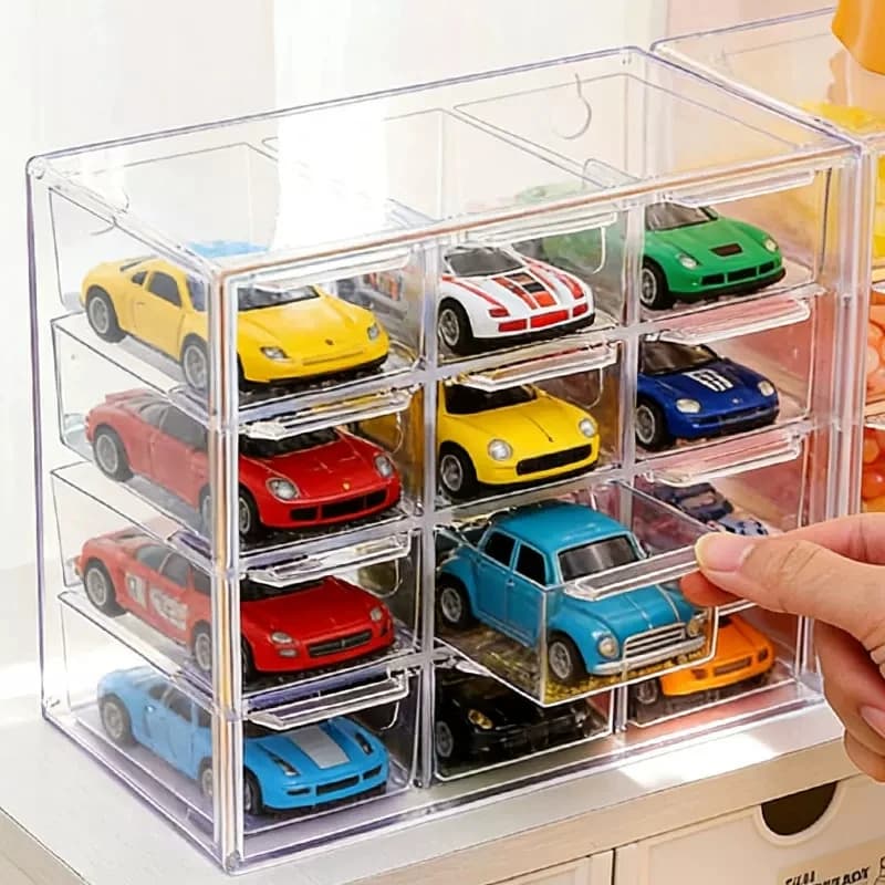 Vitrine pour modèles de voitures miniatures ; armoire murale anti-poussière pour ranger les voitures ; boîte de présentation et de rangement en acrylique pour Hot Wheels