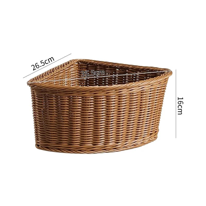 Panier de rangement d'angle pour vêtements et articles quotidiens, à forme circulaire pour optimiser l'organisation spatiale