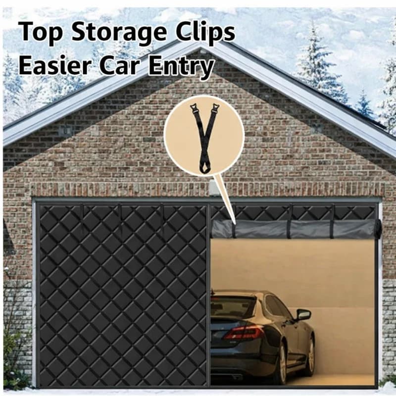 Écran de porte de garage pour kit d'isolation d'hiver, rideau de porte isolé thermique magnétique avec tissu Oxford auto-absorption magnétique