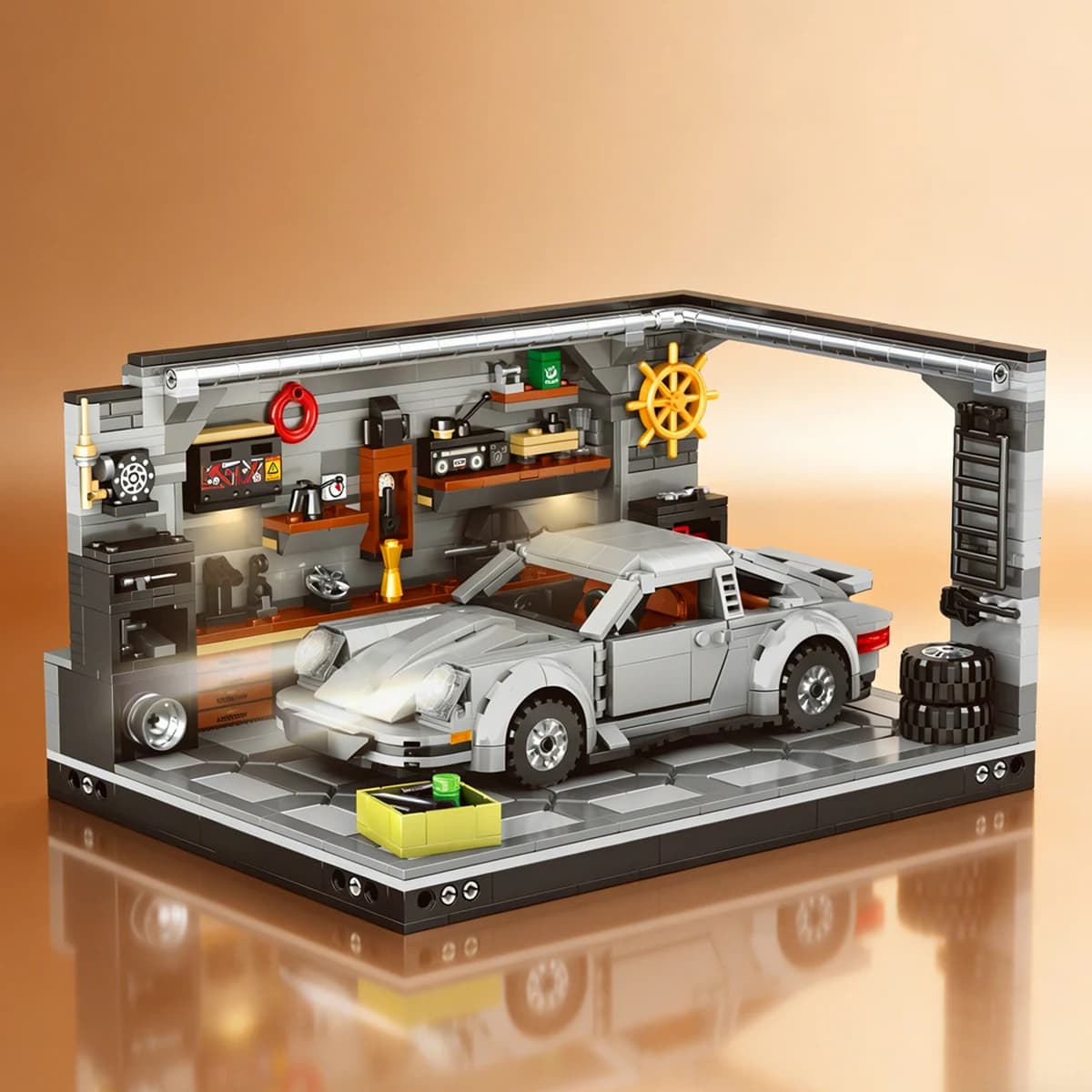 Garage Depot Sport Racing Car Creative Vechiel Automobile Hypercar Model Building Blocks Bricks Toys Gifts