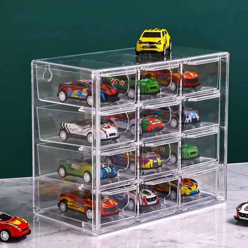 Vitrine pour modèles de voitures miniatures ; armoire murale anti-poussière pour ranger les voitures ; boîte de présentation et de rangement en acrylique pour Hot Wheels
