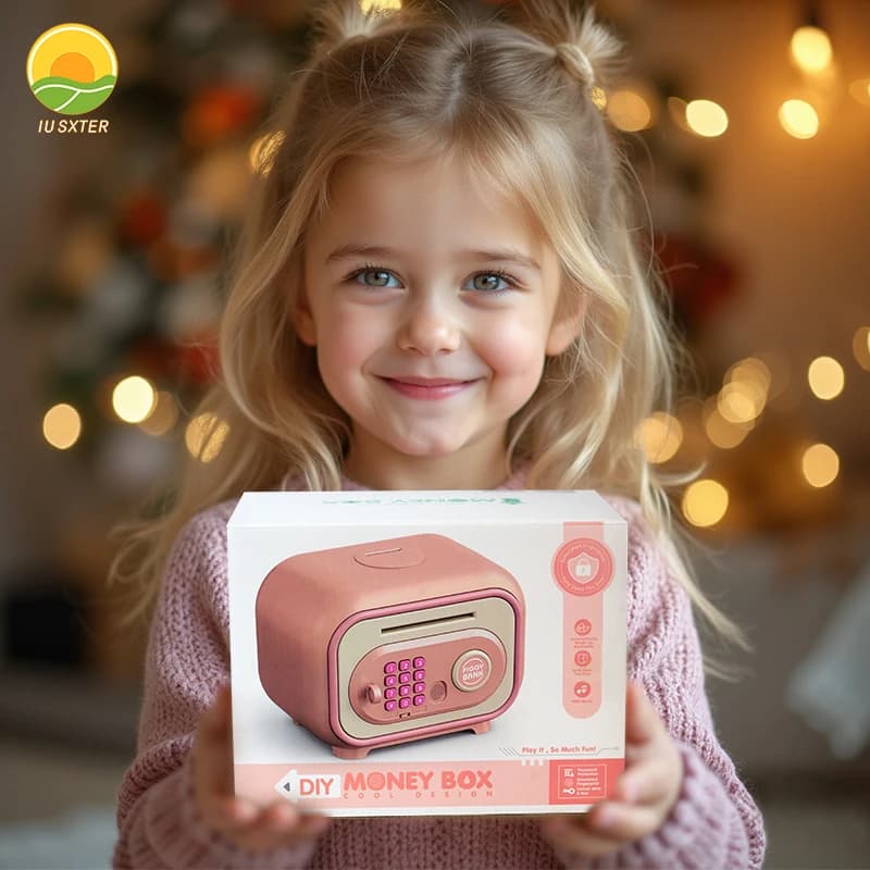 Tirelire électronique pour enfants, boîte de rangement sécurisée avec mot de passe, argent liquide, empreinte digitale, son, mini ATM, cadeaux pour enfants de 3 ans