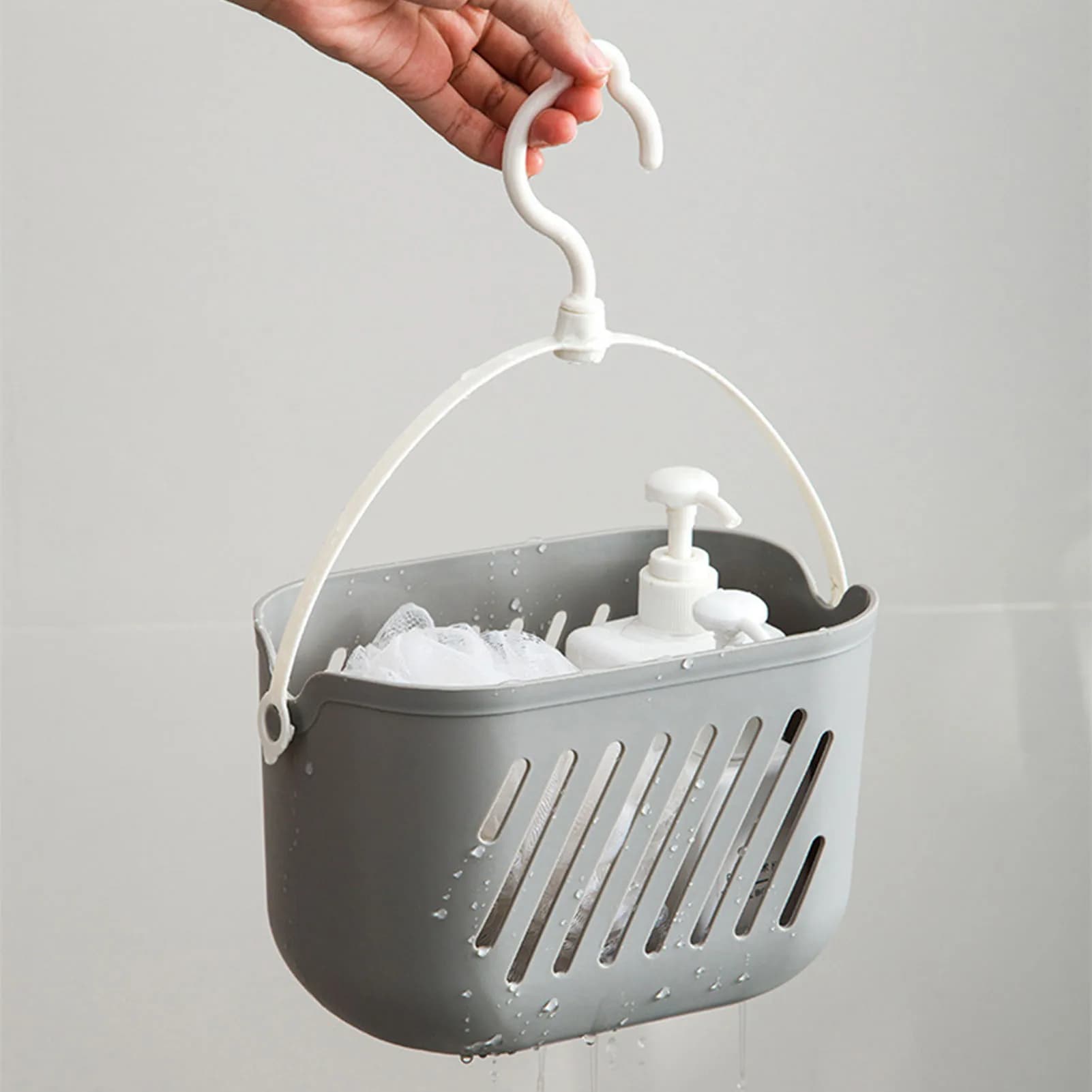 Panier de rangement suspendu en plastique, organisateur suspendu gain de place, paniers de salle de bain, organisateur de rangement domestique pour salle de bain et cuisine