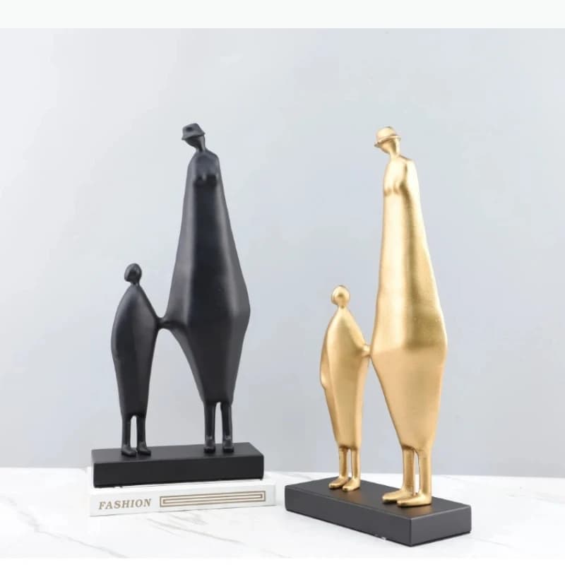 Sculpture de figurines métalliques en forme de mains entrelacées, ornements de personnages, statue humaine abstraite, artisanat de décoration intérieure, figurines miniatures