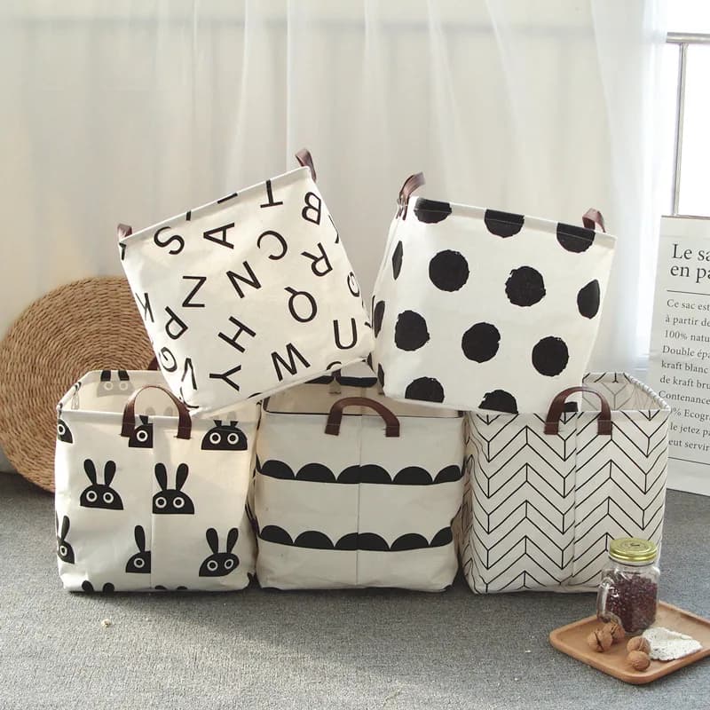 Panier de rangement en tissu grande capacité avec design ouvert pratique, idéal pour ranger les vêtements, les jouets et les articles divers